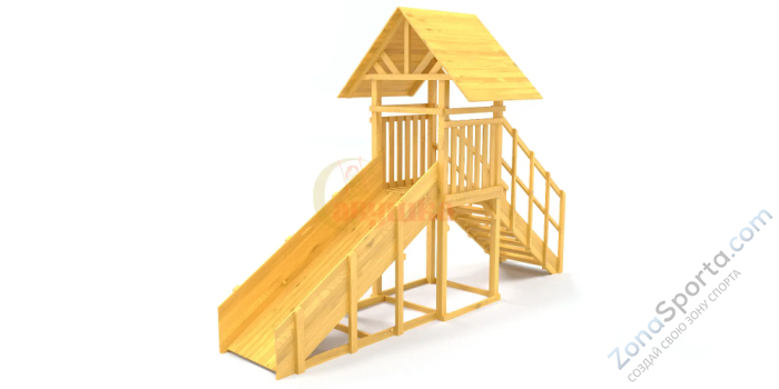 Зимняя заливная горка Савушка Зима Wood - 5 скат 3 метра Зимняя заливная горка Савушка Зима Wood - 5 скат 3 метра