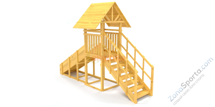 Зимняя заливная горка Савушка Зима Wood - 5 скат 3 метра Зимняя заливная горка Савушка Зима Wood - 5 скат 3 метра