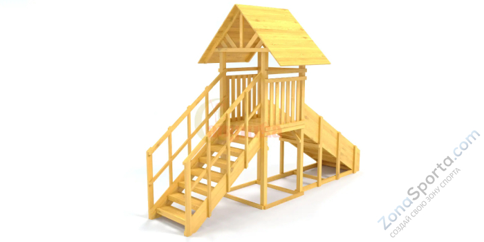 Зимняя заливная горка Савушка Зима Wood - 5 скат 3 метра Зимняя заливная горка Савушка Зима Wood - 5 скат 3 метра