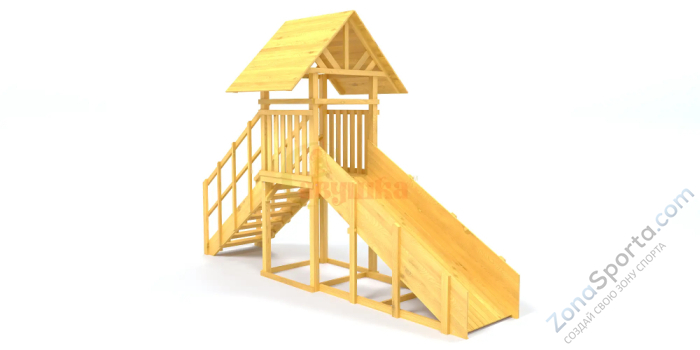 Зимняя заливная горка Савушка Зима Wood - 5 скат 3 метра Зимняя заливная горка Савушка Зима Wood - 5 скат 3 метра