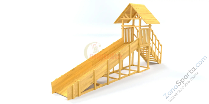 Зимняя заливная горка Савушка Зима Wood-5 скат 5 метров Зимняя заливная горка Савушка Зима Wood-5 скат 5 метров