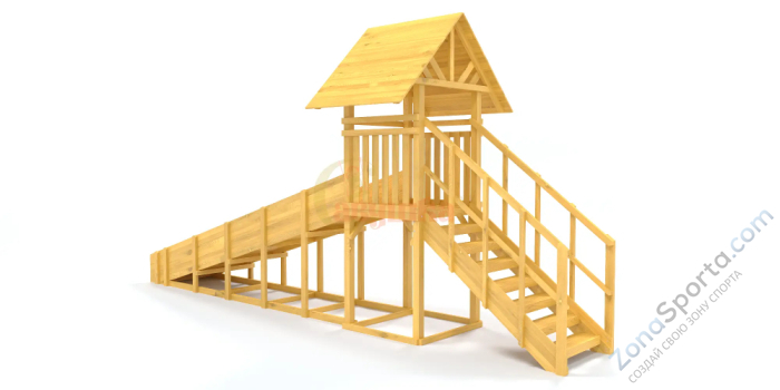 Зимняя заливная горка Савушка Зима Wood-5 скат 5 метров Зимняя заливная горка Савушка Зима Wood-5 скат 5 метров